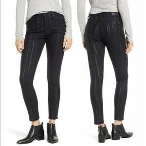 ADRIANO GOLDSCHMIED FARRAH HIGH RISE SKINNY ANKLE JEANS METALLIC‎ STRIPE SIZE 24